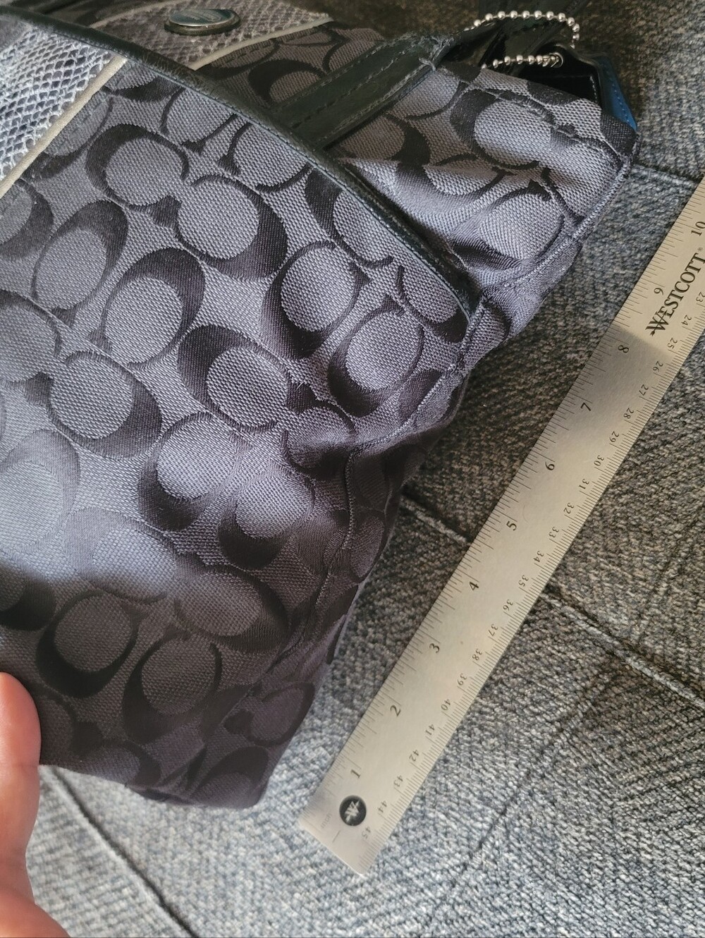 Coach Signature Python Stripe Tote - Picture 8 of 15